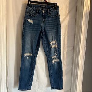 Judy Blue Jeans‎ Women 1/25 Button Fly Denim Stretch Distressed Boyfriend Fit